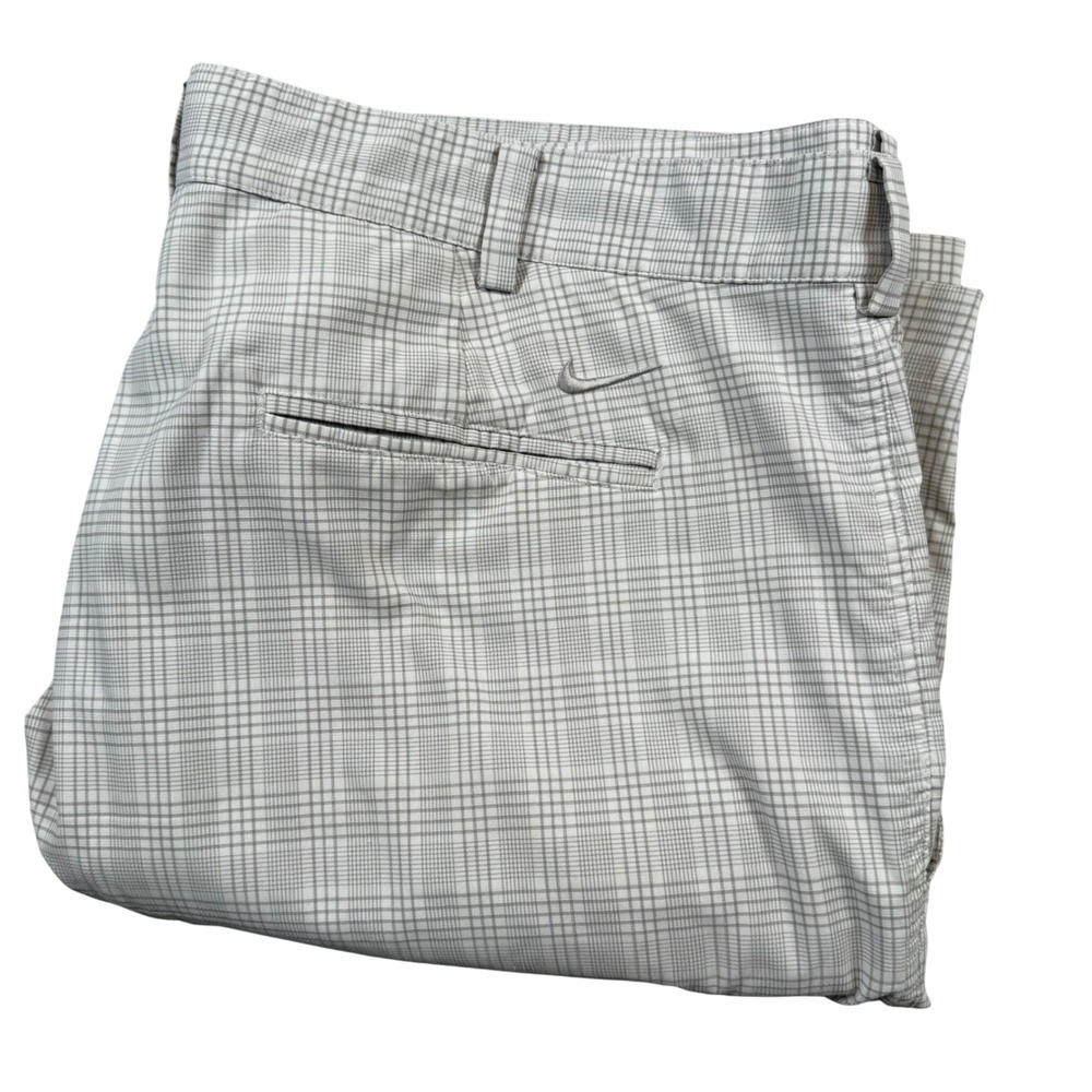 Nike Golf Shorts Mens 40 Grey Plaid Dri-FIT Performance Athletic Check